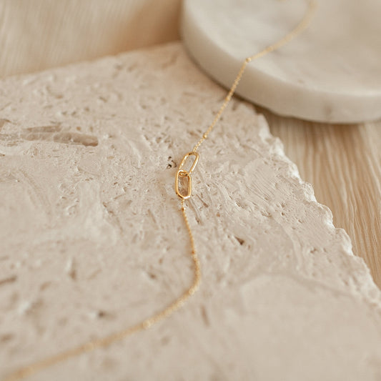 Linked Pendant Necklace by Caitlyn Minimalist • Infinity Charm Necklace • Heart Necklace • Family Necklace • Anniversary Gift • NR018
