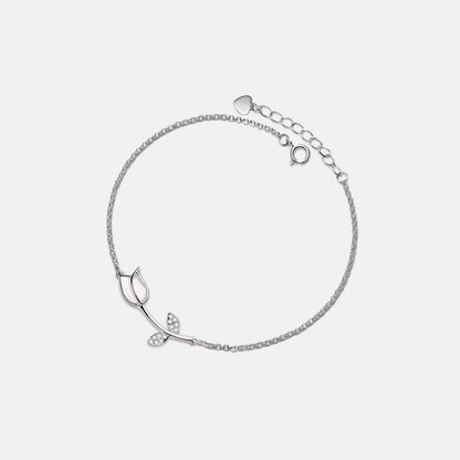 Opal Tulip Flower Bracelet • Dainty Gold Tulip Charm Bracelet • Sterling Silver Friendship Jewelry • Trendy Best Friend Gift