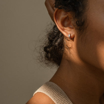 Marquise Huggie Hoops by Caitlyn Minimalist • Floral Diamond Earrings • Dainty Hoops Earring Set • Wedding Jewelry • Bride Gift • ER169