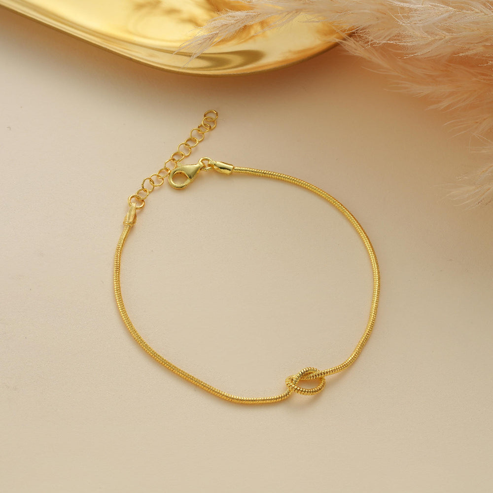 14K Gold Love Knot Bracelet , Couples Bracelets , Friendship Bracelet , Snake Chain Bracelet , Bracelet for Men,Gold Bracelet for Women Gift