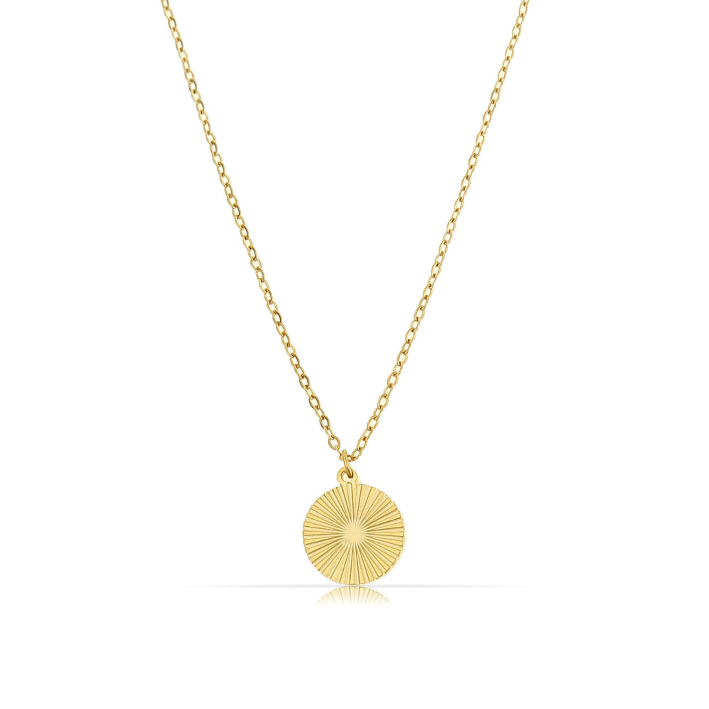 Sun Necklace Gold • Minimalist Necklace with Sun Charm • Handmade Stainless Steel Necklace • Pendant Necklace • Gift for Her with Box