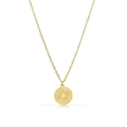 Sun Necklace Gold • Minimalist Necklace with Sun Charm • Handmade Stainless Steel Necklace • Pendant Necklace • Gift for Her with Box